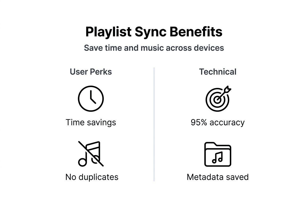 Infographic outlining playlist sync advantages