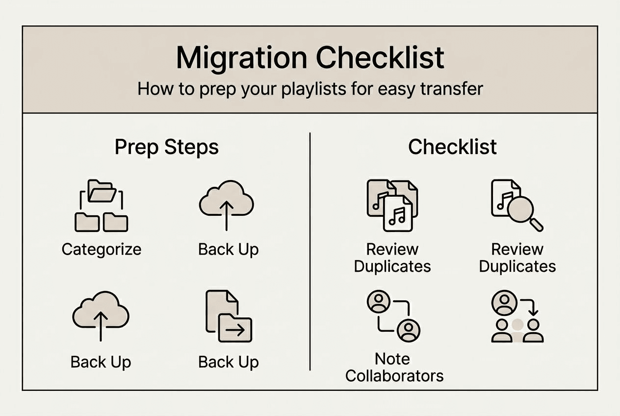 Infographic migration checklist for music playlists