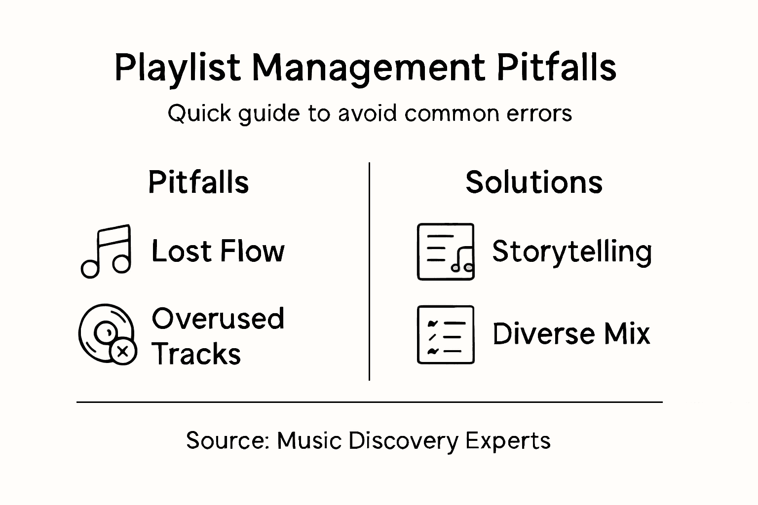Infographic of playlist management pitfalls and solutions