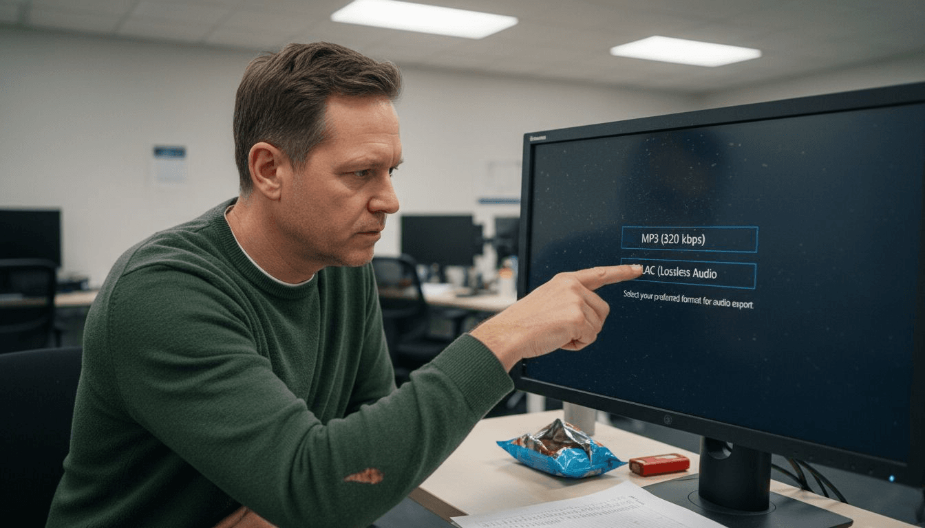 Man reviews playlist export format options