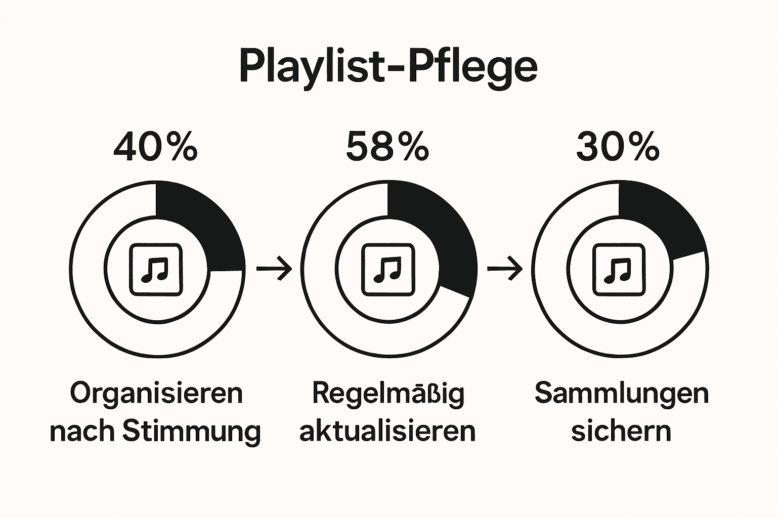Infographic shows user playlist organization, update, and backup statistics.