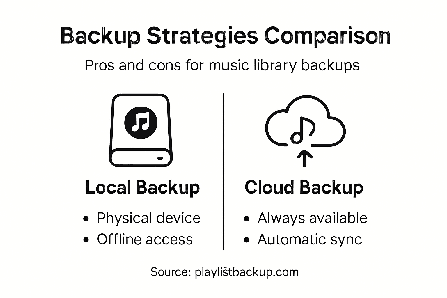 Infographic comparing local and cloud backups